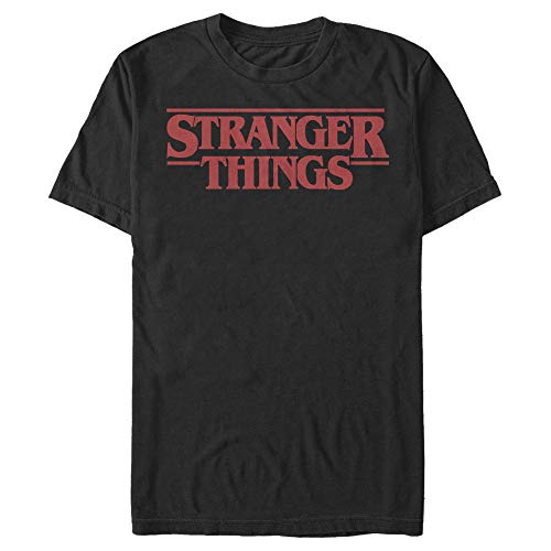 Stranger Things Men's Basic Solid Tee, Black, XXXXX-Large