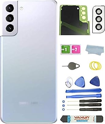 Demat Galaxy S21 plus Back Cover Glass Housing Door Replacement for Galaxy S21 plus plus SM-G996B G996U G996U1 G996Wwith Tools, Phantom Silver