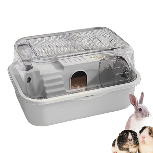 Cage pour Hamster - 2 Étages Habitat pour Hamster | Clapier Transparent Universel pour Souris Gerbille Chinchilla Chambre Salon