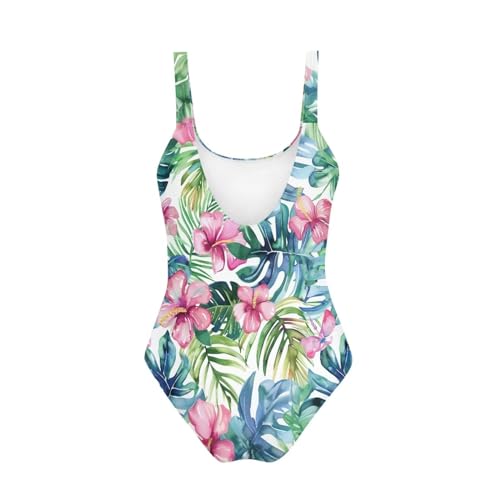 Image of Girls One Piece Swimsuit Beach Sport Athletic Bathing Suits Quick Dry Summer Hawaiian Swimwear for Teens Size 7-20