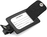 Samsonite Unisex-Adult 2-Pack Tag de bagage en cuir, logo noir, taille unique, 2-Pack Identificateur de bagage en cuir