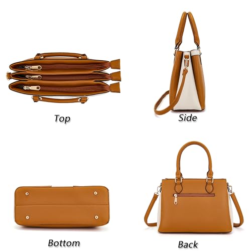 Image of Qiyuer Purses and Wallet Set for Women Satchel Handbag Tote Bag | 3 Zippered Compartments,Pebble PU leather,Multi-slot design,Everyday commuting