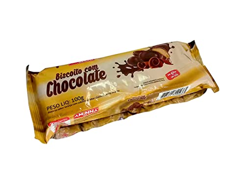 Aminna Bolacha Biscoito Com Chocolate Sem Glúten 100G