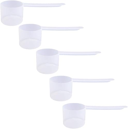 Miniatura 20 de Cuchara medidora de plástico, (35 cc 2.5 cucharadas 1.25 fl oz. 1.2 fl oz) Cucharas de mango largo para polvos, gránulos, café, alimentos