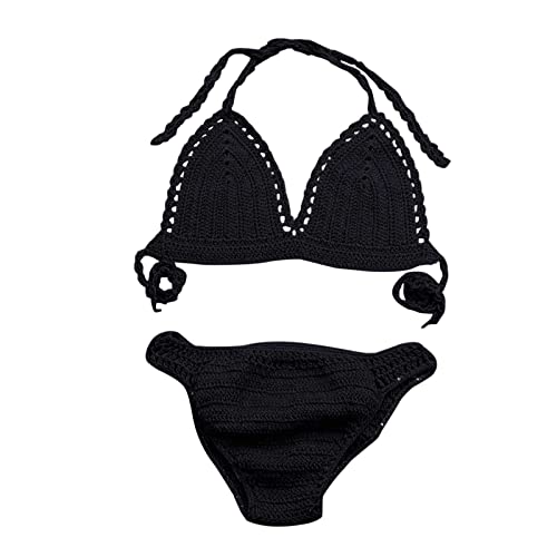 Genérico BañAdor Menstrual NiñA 12 AñOs Bikini Mujer Trajes de baño de 2 Piezas para Mujer, Traje de baño de Cintura Alta con Tiras de Colores Contrastantes, Bikini BañAdores Menstruales (Black, M)
