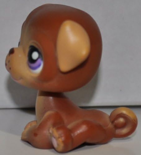 Pug #133 (Brown, Tan Accents)(Number Written On Bottom) - Littlest Pet Shop (Retired) Collector Toy - LPS Collectible Replacement Single Figure - Loose (OOP Out of Package & Print) image 4