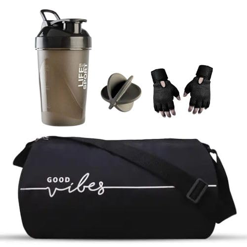 JAIS BOY Gym Kit with 10L Duffle Bag, 500ml Spider Shaker Bottle, Weightlifting Gloves, Black-image-35