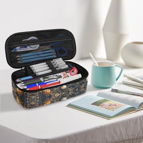Image of Boys Pencil Pouch Dinosaur Fossil Pencil Case Large Capacity,Cool Pencil Container for Elementary Kids Children Pencil Bag for Girls Adults Women Make Up Bag for Travelling Outdoor