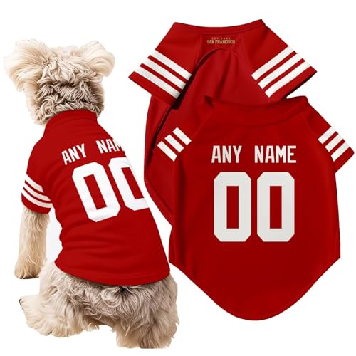 ANTKING San Francisco Dog T-Shirt Pet Clothes Jersey for Dogs Custom Name and Number Gifts
