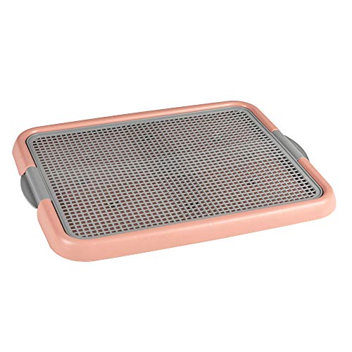 ALPHA DOG SERIES Indoor Dog Pet Puppy Potty Training Toilet Tray Pad Holder for Small and Medium Dogs (Pink)