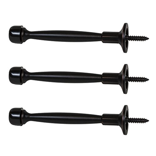 3 Pack of 4-in. Cast Metal Rigid Door Stop, Oil Rubbed Bronze