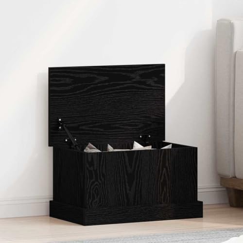 Miniatura 2 de Vidaxl Caja De Almacenamiento Roble Negro 50 X 30 X 28 Cm, Baúl Rectángulo Para Sala, Resistente, Decorativo, Gran Capacidad, Organizador Moderno, Artículos Para El Hogar