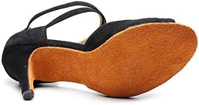 Goettin Women's Professional Latin Dance Shoes Satin Salsa Ballroom Wedding Dancing 3.3 inch Heel Height (US6.5) Black | Image 4