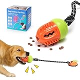 Interactive Dog Toys Tug of War, Stimulating Chew Toy Suction Cup Tug of War Enrichment Rope Boredom Busy Self Play Food Teething, Indestructible Puzzle Toys & Treat Dispensing Ball for Dog Enrichment