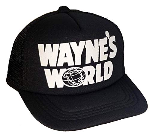 THATSRAD Wayne's World Halloween Mesh Trucker Hat Cap Costume Black