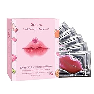 Jakuva-25-Pieces-Pink-Collagen-Crystal-Lip-Masks-Lip-Plumper-Masks-Gel-Patch-For-Moisturizing-Nourishing-LipAnti-WrinkleFade-Lip-ColorFirmsSmooth-Lips-Anti-Aging-25-PCS-Boxed-Pink Jakuva 25PCS Pink Collagen Crystal Moisturizing Lip Mask,Gel Lip Pads Lip Balm Lip Masks for Dry Lips,Remove Chapped Skin & Anti-Aging,Hydrating Plumping Your Lips, Mother's Day Gift(Boxed-Pink)