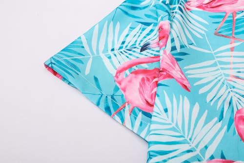 Image of Cromoncent Mommy and Me Matching Hawaiian Outfits Girls & Womens Hawaiian Shirts Tropical Button Down Shirts