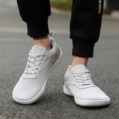 Miniatura 3 de Aonegold Barefoot Minimalistas Hombre Mujer Zapatillas De Trail Running Ligeros Transpirables Deporte Con Horma Ancha Zapatos Descalzos Calzado Para Fitness Gris 38eu