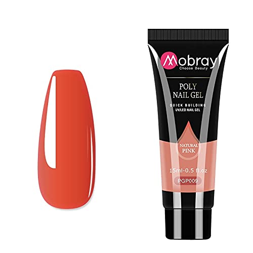 Mobray Natural Pink Poly Nail Gel Finger Extension Nail Art Design Acrylic Gel Varnish hybrid 15ML Poly Extension Nail Gel Polish (MOB-15ml-PGP09)-image-13