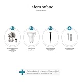 ledscom.de Reflektor ogrodowy LED MIBU z szpikulcem do montażu na zewnątrz, stal nierdzewna, wraz z żarówką GU10 6,826W 630lm 100° ciepło-biały