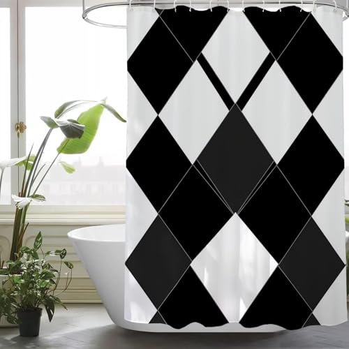 Rideau de douche imperméable de qualité supérieure 160x160 cm avec crochets