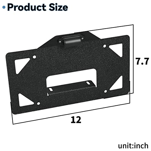 Yzona Spare Tire License Plate Frame With Led Light Compatible With 2021 2022 2023 Ford Bronco, Licence Bracket Frames Rear Relocation Mounting, Heavy Duty Steel Holder Plates (2/4 Doors, Black) #TOP4