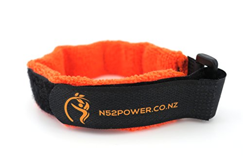 Magnetic Therapy Band-Sports Recovery Aid-Adjustable Magnetic Bracelet-N52 Grade Neodymium Rare Earth Magnets-Microfiber Covering Includes Carry Pouch-by-N52Power (Large, Black-Orange)