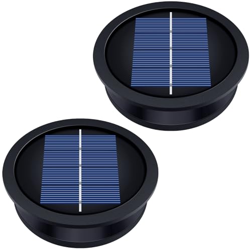 Solarleuchten Ersatz - 2 Stück warmweißen LED-Solarabdeckungen, Ø 10.5 cm Solar Replacement für verschiedene Solarlampen