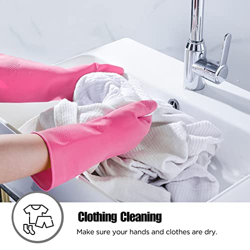 Rubber Gloves Dishwashing 2 Pairs For Kitchen,Cleaning Gloves For Household Reuseable.(Xl,Pink) #TOP3