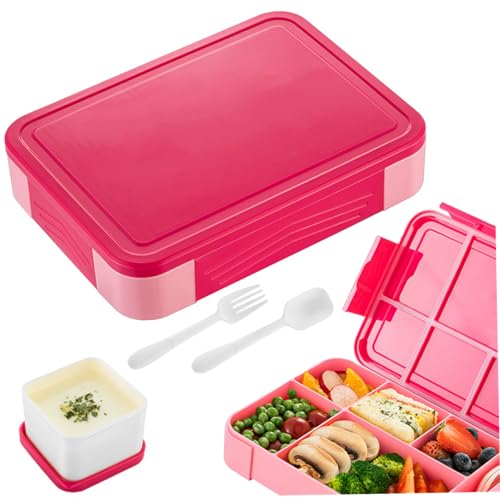 Bento Lorzon Box para niños 6 compartimentos Microondas Bento Contenedor de almuerzo para sándwich de ensalada 23 * 17 * 4.8 cm