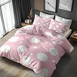 Colis Comprend: 1 x Housse Couette 200x220 cm et 2 x taies d'oreiller 65 x 65 cm, Elle peut être utilisée tout au long de l'année