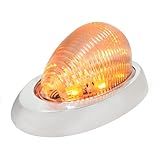 Grand General 76373 Amber Oval 12-LED Side Marker and Turn Signal Sealed Light with Clear Lens and Chrome Bezel for Freightliner Century/Columbia