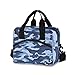 QMIN Umhängetasche, Marineblau, Camouflage-Print, isolierte Lunchbox mit Schultergurt, wiederverwendbare Kühltasche für Damen, Herren, Mädchen, Jungen