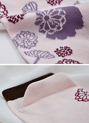 Hellomamma Women's Tabi Flip Flop Socks Two Toe Split Athletic Cotton Colorful Ankle Sock 4pairs3