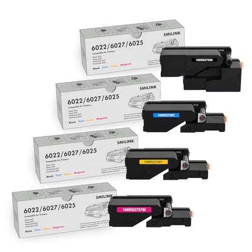 6022 6027 Toner Cartridge Compatible Replacement for Xerox Phaser 6022 6020 6027 Toner Cartridge for WorkCentre 6025 Printer (106R02756 Cyan, 106R02757 Magenta, 106R02758 Yellow, 106R02759 Black)