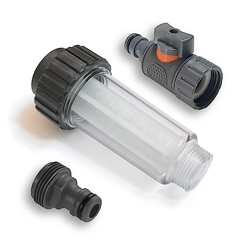 MI:KA:FI Wasserfilter inkl. Ersatzsieb | als Befüllfilter für Wohnmobil, Wohnwagen, Caravan, Boot | mit Schnelladapter und Regulierventil