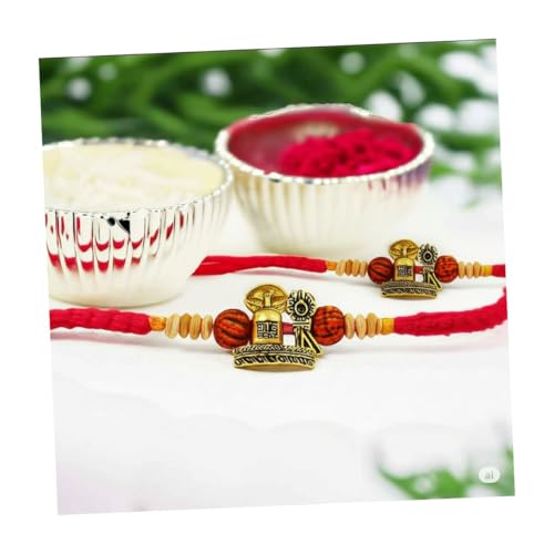 Image of I Jewels Lord Shiva Rakhi With Roli Chawal & Rakshabandhan Card for Men /Bro /Brother (R379-2) (Pack of 2)
