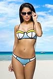 Atixo Neopren-Bikini - blau/weiß/gelb, Größe Atixo:M