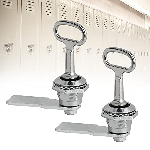 WENRERO Lot de 2 serrures à came avec clé triangulaire en alliage de zinc pour porte de train de métro, serrure électrique multifonction pour placard, longueur du cylindre de 1,9 cm, s'adapte à une