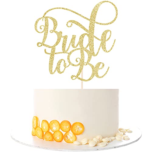 Kaoenla Bride-To-Be Cake Topper- Gold Glitter Bridal Cake Toppers, Bachelorette Cake Topper, (6.49In*9.44In) #TOP8