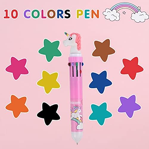 Cieex Unicorn Gifts for Girls, Unicorn Stationery Set, Unicorn Sequin Notebook, Pencil Case, 10 Colors Ballpoint Pen, Bookmark, Washi Tape, Ruler, Present for Girls Age 5 6 7 8 9 10 Years
