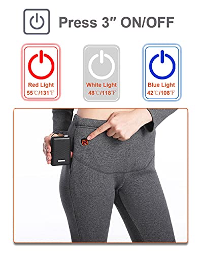 Windpost Women's Heated Thermal Underwear Set, Usb Women's Electric Thermal Long Underwear Set, Snow Leggings For Women,Black,M #TOP1