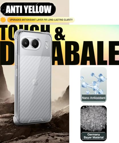 Image of WOW IMAGINE Ultra-Hybrid Crystal Clear Back Case for 1+ OnePlus Nord 4 5G | Shockproof Design | Camera Protection Bump | Hard Clear Mobile Back Cover with Cushioned Edges - Transparent