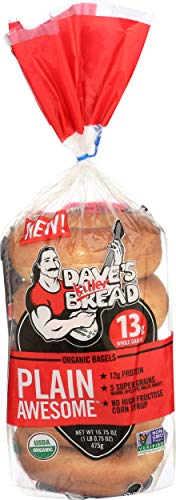 Dave's Killer Bread Plain Awesome Bagels - Deliciously Soft & Flavorful Bagels for a Perfect Breakfast