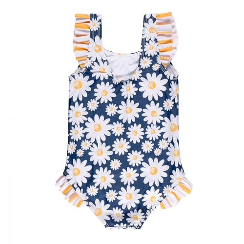 Image of LIZENS One Piece Swimsuit for Girls Swimwear with Ruffled Children Bathing Suit