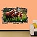 Produktbild Wandtattoos 3D SCHÖNE PFERDE AUF FELD WANDAUFKLEBER ZIMMER DEKORATION AUFKLEBER WANDBILD