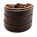 BOBIJOO Jewelry - Bracelet Force Homme Classique Cuir Véritable Marron Trois Triple Largeur 55mm