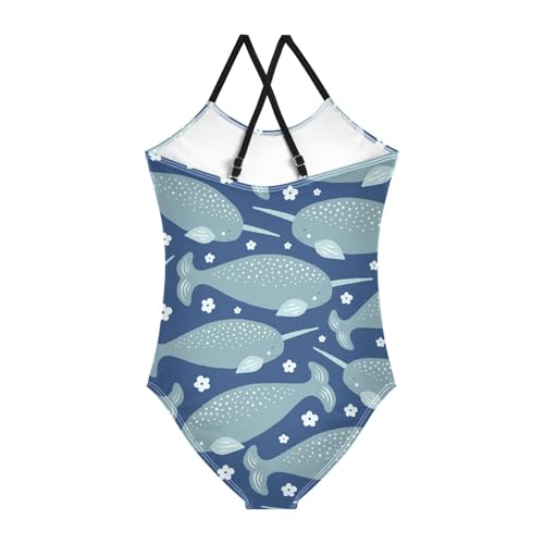 susiyo Girls One Piece Swimsuits Sweet Narwhal Bathing Suit Quick Dry Beach Swimwear for Toddler Girl 3-10T2