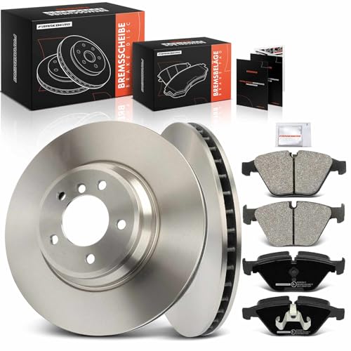 Frankberg Brake Kit incl. 2x Brake Disc + 4x Brake Pad Front Compatible with 3 Series Coupe E92 3 Series Cabriolet E93 3 Series Touring E91 Replace# 34116780711, 34112288858