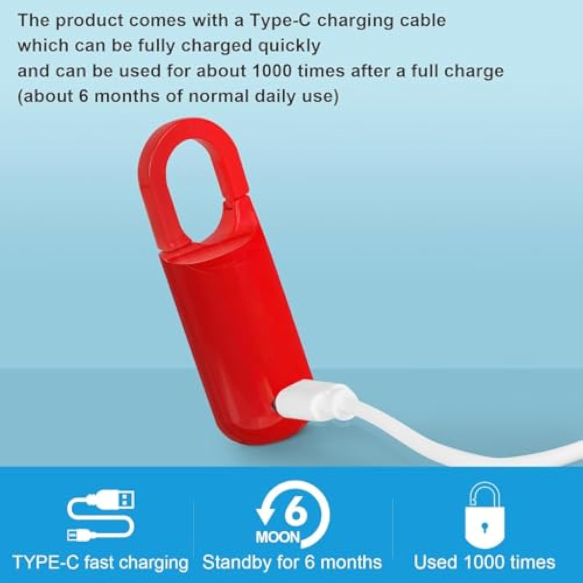 Mini Smart Fingerprint Padlock, USB Rechargeable